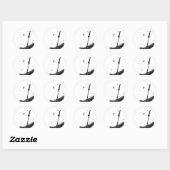 Rond Sticker Samurai Warrior - Viny d'encre japonaise (Feuille)