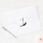 Rond Sticker Samurai Warrior - Viny d'encre japonaise (Enveloppe)