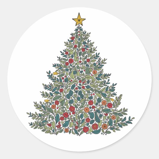 Rond Sticker sapin de Noël (Devant)