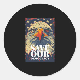 Rond Sticker Save Democracy