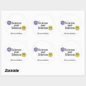 Rond Sticker Science Not Silence (Hashtag personnalisab (Feuille)