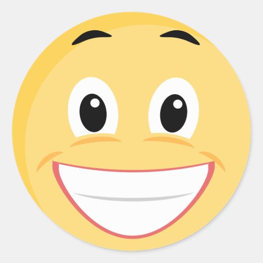 Rond Sticker scolaire avec visage Emoji (Devant)