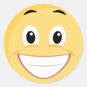 Rond Sticker scolaire avec visage Emoji