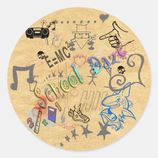 Rond Sticker scolaire Daze (Devant)