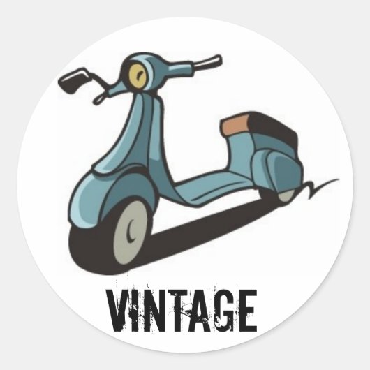 Rond STICKER SCOOTER vintage (Devant)