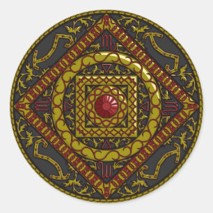 Rond Sticker Scorpio Mandala