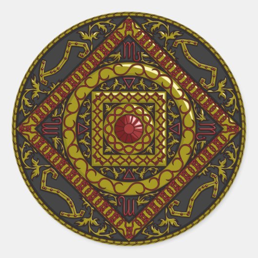 Rond Sticker Scorpio Mandala (Devant)