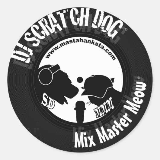 Rond Sticker Scratchdog Hanksta (Devant)