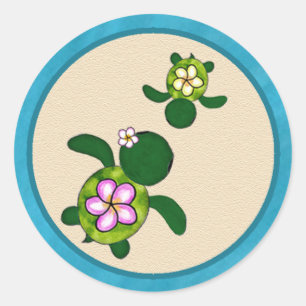 Rond Sticker Seal Baby shower (Honu)03A