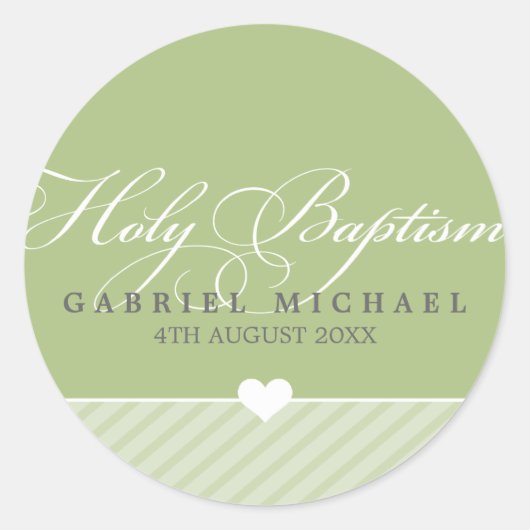 Rond STICKER SEAL - baptême saint :: beau type 3 (Devant)