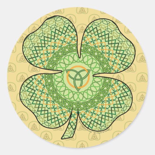 Rond Sticker Shamrock celtique (Devant)