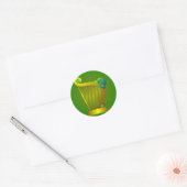 Rond Sticker Shamrock de la harpe de Saint Patrick (Enveloppe)