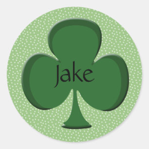 Rond Sticker Shamrock irlandais de Jake Lucky