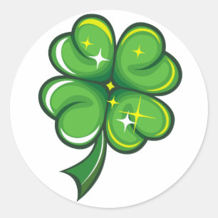 Rond Sticker shamrock St. Patrick's Day