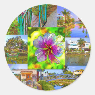 Rond Sticker Sheets de collage de Venice Beach