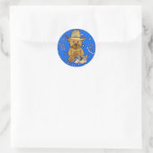 Rond Sticker Sheriff Teddy Bear Bleu Bandanna (Sac)