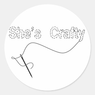 Rond Sticker She's Crafty