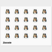 Rond Sticker Shetland Sheepdog (Feuille)