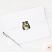 Rond Sticker Shetland Sheepdog (Enveloppe)