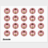 Rond Sticker shimapan rose (Feuille)