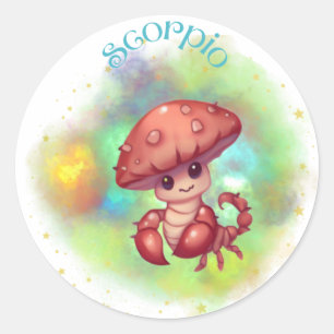 Rond Sticker Shroomoscope Scorpio