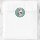 Rond Sticker Sibérien Husky Gorgeous (Sac)
