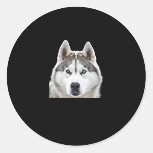 Rond Sticker Sibérien Husky Preof That Size S