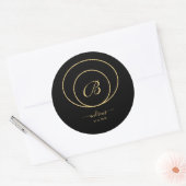 Rond Sticker signature noir or personnalisé (Enveloppe)