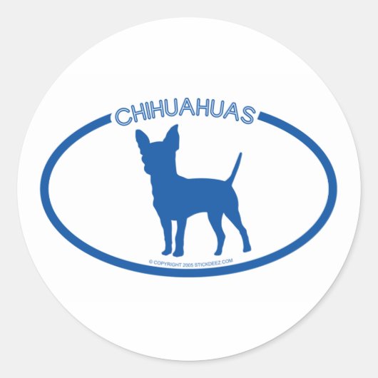 Rond Sticker Silhouette Chihuahuas (Devant)