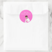 Rond Sticker Silhouette de mariée moderne (Sac)