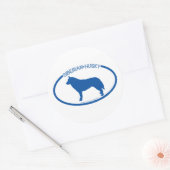 Rond Sticker Silhouette Husky Sibérien (Enveloppe)