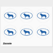 Rond Sticker Silhouette Husky Sibérien (Feuille)