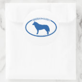 Rond Sticker Silhouette Husky Sibérien (Sac)