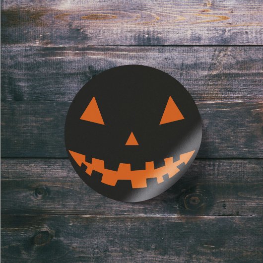 Rond Sticker Silhouette Jack-o'-lantern Halloween