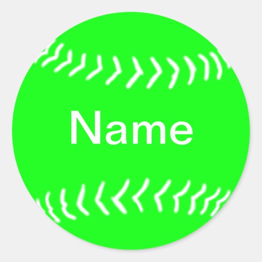 Rond Sticker Silhouette Softball Vert (Devant)