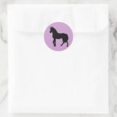 Rond Sticker Silhouette Unicorne (Sac)