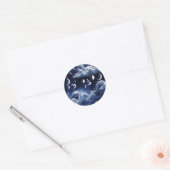 Rond Sticker - Silver Celestial Moon Lunar Design  (Enveloppe)
