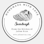 Rond Sticker simple de pâte à aubes fait maison en noir (Devant)