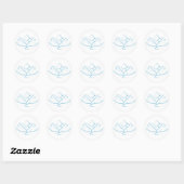 Rond Sticker simple en lotus bleu (Feuille)