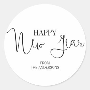 Rond Sticker simple moderne de bonne année