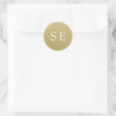 Rond Sticker simple Monogram Gold Faire-part de mariage (Sac)