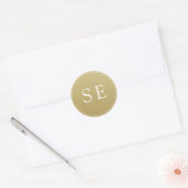 Rond Sticker simple Monogram Gold Faire-part de mariage (Enveloppe)