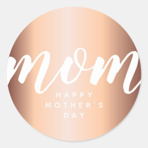 Rond Sticker simple Rose élégant Gold Mère's Day