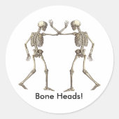 Rond Sticker Skeletons Tête d'os (Devant)