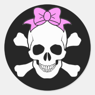 ROND STICKER SKULL ET CROSSBONES