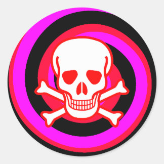 ROND STICKER SKULL HYPNO