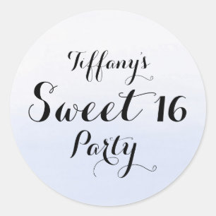 Rond Sticker Sky Blue Pastel Ombre Sweet 16