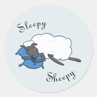 Rond Sticker Sleepy Sheepy