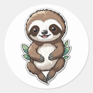 Rond Sticker Sleepy Sloth - Une Créature Couteuse