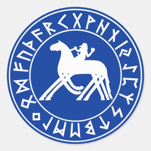 Rond Sticker Sleipnir Shield sur le noir (Devant)